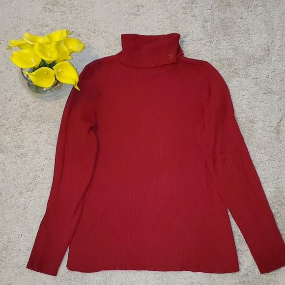 ralph lauren red turtleneck sweater